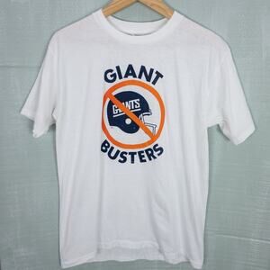 Giant Busters White Graphic‎ Print Size XL Vintage T-Shirt Short Sleeve Crew